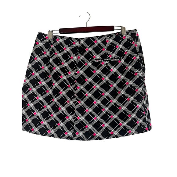 Academia Plaid Mini Skirt Black 12 Skater Grunge Festival Concert Artsy Chic 80s - Picture 2 of 9